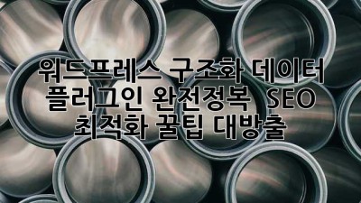 워드프레스 구조화 데이터 플러그인 완전정복! 🚀 SEO 최적화 꿀팁 대방출